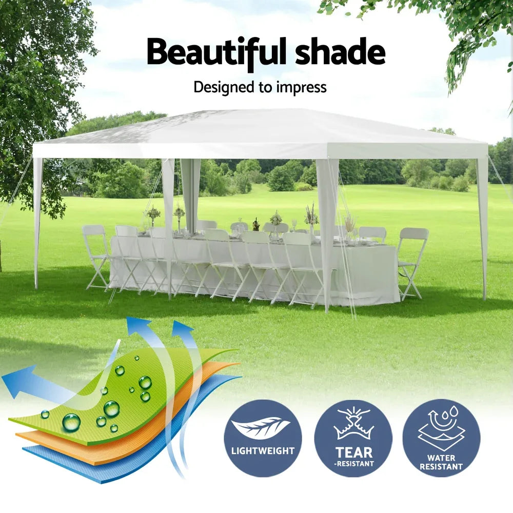Instahut Gazebo 3x6m Wedding Party Marquee Tent Outdoor Event Camping Canopy Shade White - Mekamart Australia