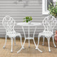 Gardeon 3PC Outdoor Setting Bistro Set Chairs Table Cast Aluminum Patio Furniture Tulip White - Mekamart Australia