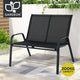 Gardeon Garden Bench Seat Steel Outdoor Patio Park Lounge Backyard Chair Black - Mekamart Australia