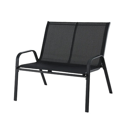 Gardeon Garden Bench Seat Steel Outdoor Patio Park Lounge Backyard Chair Black - Mekamart Australia