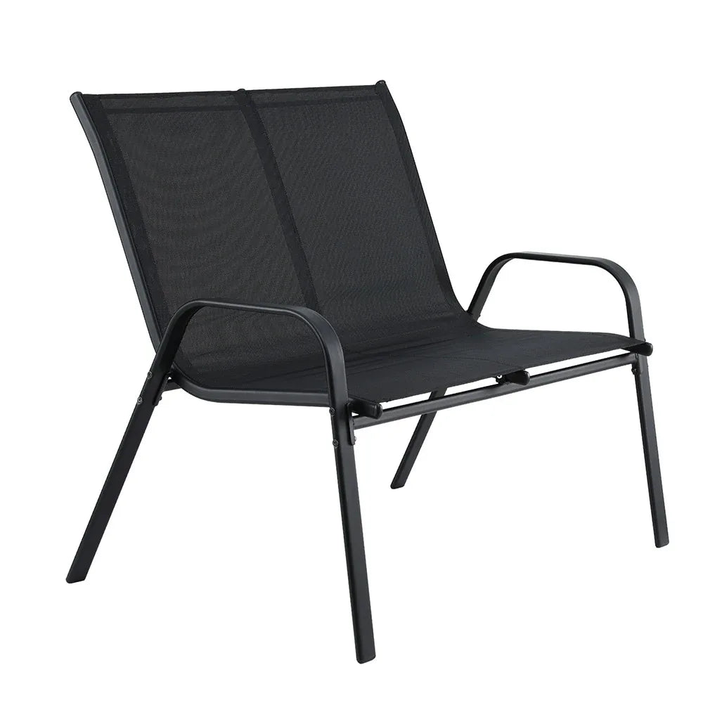 Gardeon Garden Bench Seat Steel Outdoor Patio Park Lounge Backyard Chair Black - Mekamart Australia