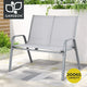 Gardeon Garden Bench Seat Steel Outdoor Patio Park Lounge Backyard Chair Grey - Mekamart Australia