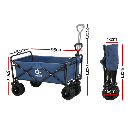 Gardeon Garden Cart Folding 120kg Trolley Camping Wagon Barrow Outdoor Beach - Mekamart Australia