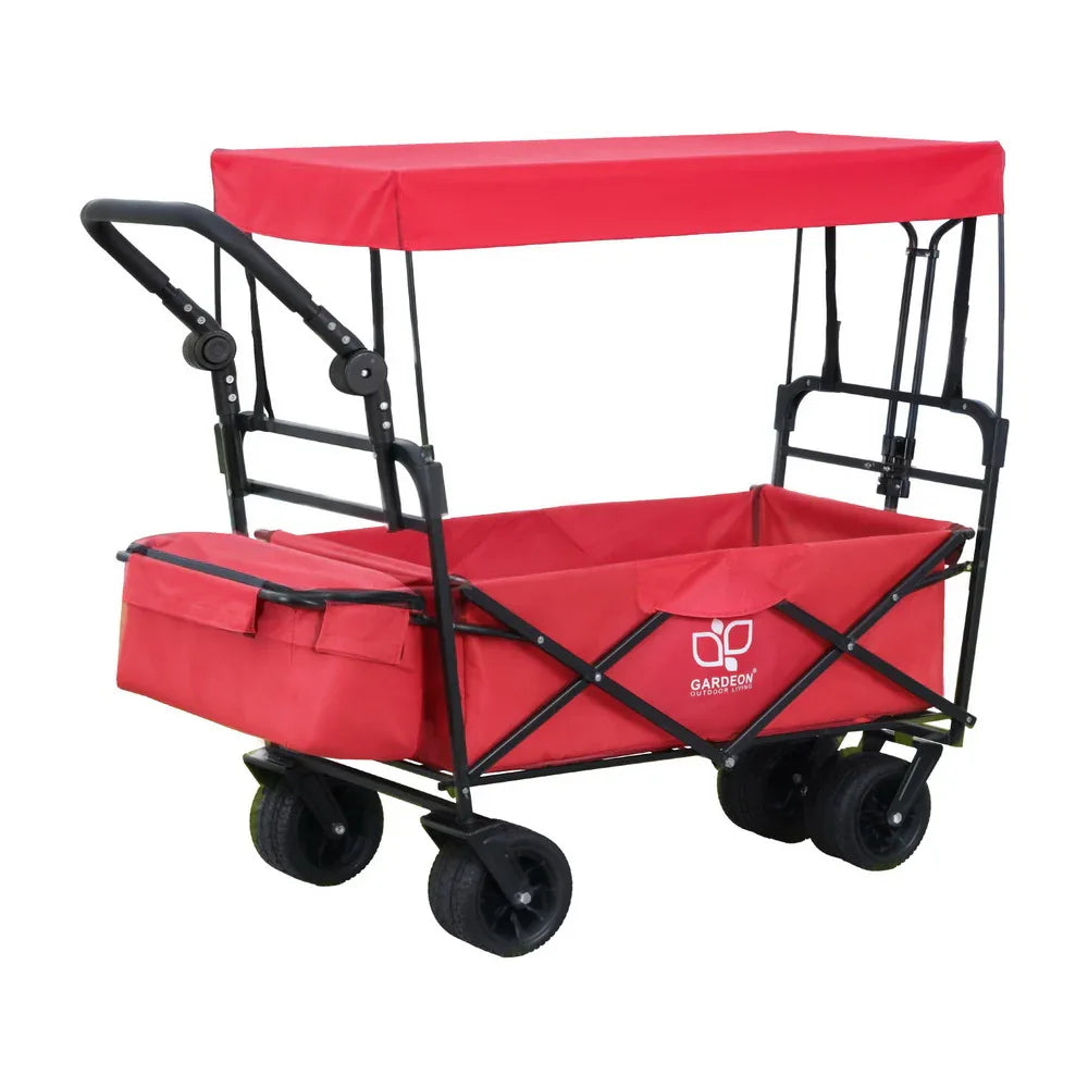 Gardeon Garden Cart with Removable Canopy Red - Mekamart Australia