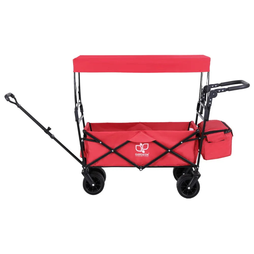 Gardeon Garden Cart with Removable Canopy Red - Mekamart Australia