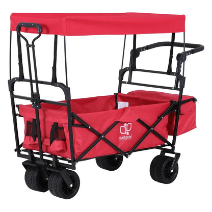Gardeon Garden Cart with Removable Canopy Red - Mekamart Australia