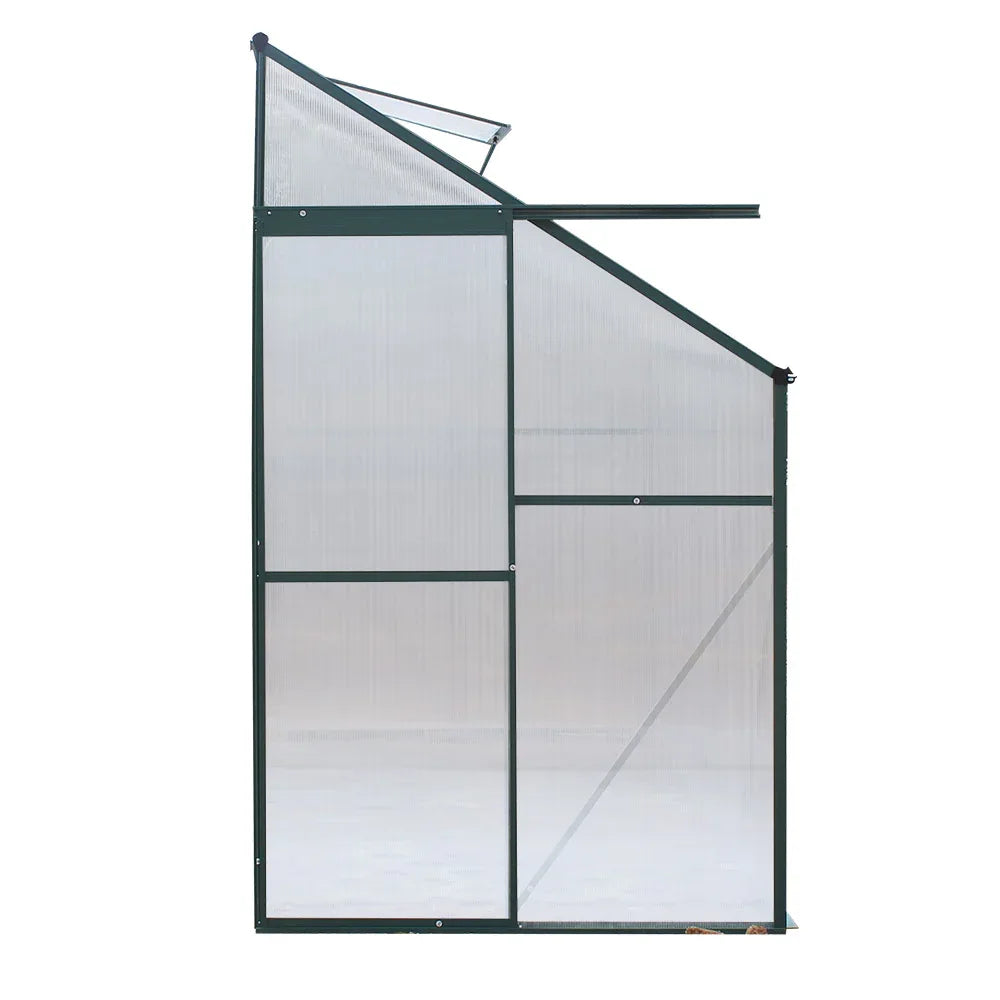 Green Fingers Greenhouse 2.52x1.27x2.13M Lean-to Aluminium Polycarbonate Green House Garden Shed - Mekamart Australia