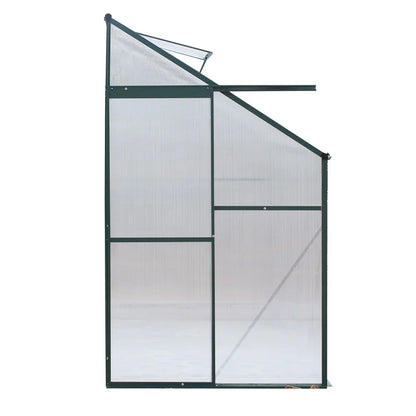 Green Fingers Greenhouse 2.52x1.27x2.13M Lean-to Aluminium Polycarbonate Green House Garden Shed - Mekamart Australia