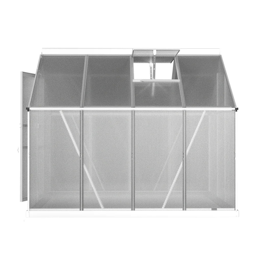 Green Fingers Greenhouse 2.42x1.9x1.95M Aluminium Polycarbonate Green House Garden Shed - Mekamart Australia