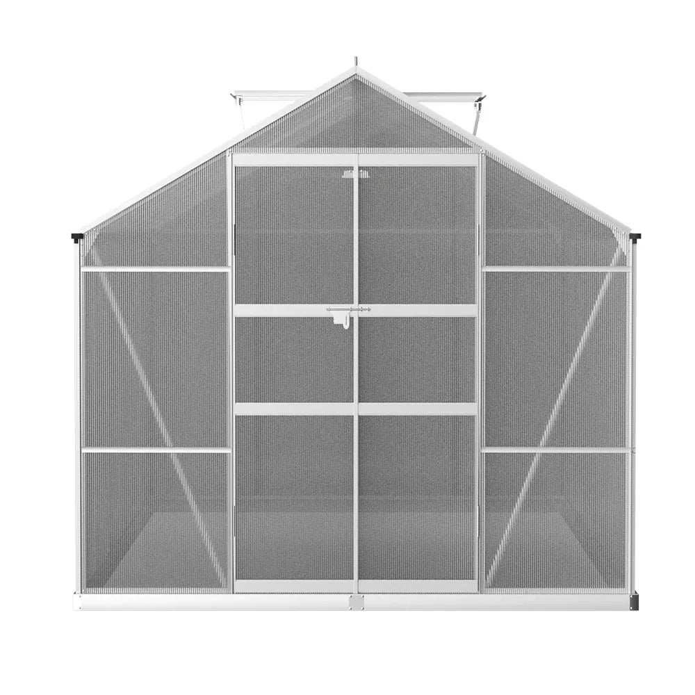 Green Fingers Greenhouse 3x2.5x2.26M Double Doors Aluminium Green House Garden Shed - Mekamart Australia
