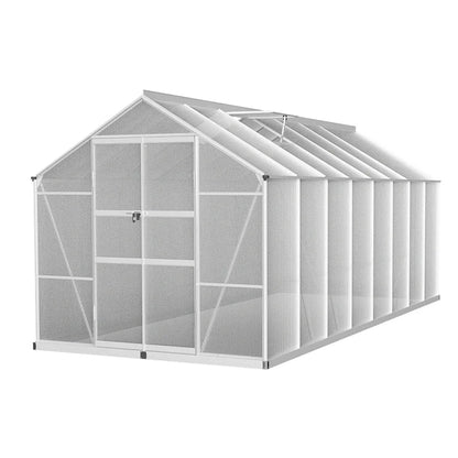Green Fingers Greenhouse 4.7x2.5x2.26M Double Doors Aluminium Green House Garden Shed - Mekamart Australia