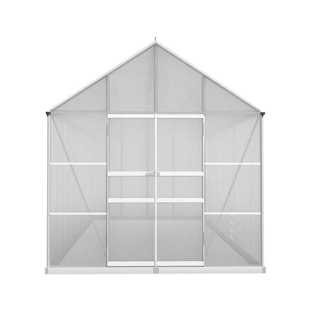 Green Fingers Greenhouse 6.03x2.44x2.68M Double Doors Aluminium Green House Garden Shed - Mekamart Australia
