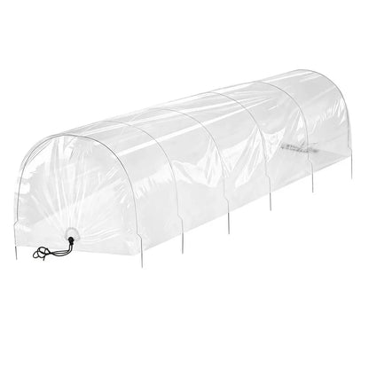 Green Fingers Mini Greenhouse 300x45x30cm Tunnel Clear PVC Steel Frame Portable - Mekamart Australia