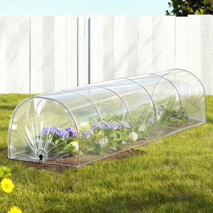 Green Fingers Mini Greenhouse 300x45x30cm Tunnel Clear PVC Steel Frame Portable - Mekamart Australia