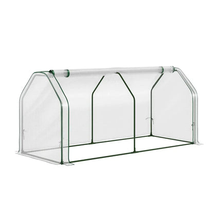 Green Fingers Mini Greenhouse PE Cover Green House Roll-Up Zippered Door 1.2x0.5x0.6M - Mekamart Australia