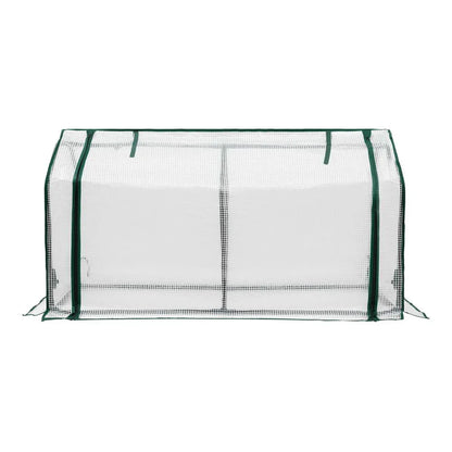 Green Fingers Mini Greenhouse PE Cover Green House Roll-Up Zippered Door 1.2x0.5x0.6M - Mekamart Australia