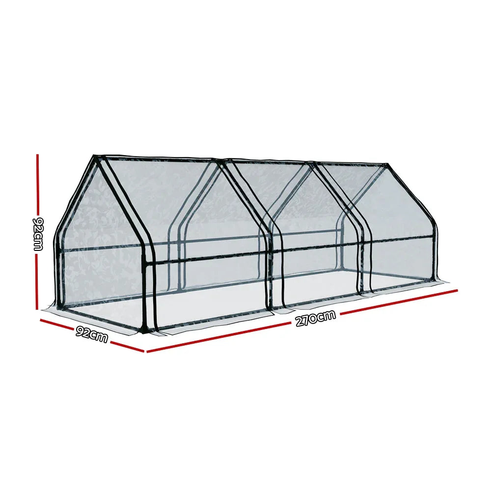 Green Fingers Greenhouse 2.7x0.9x0.9M Mini Green House Raised Garden Bed Planter Box - Mekamart Australia