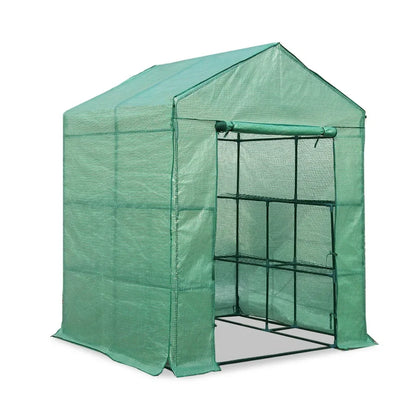 Green Fingers Greenhouse 1.4x1.55x2M Walk in Green House Tunnel Plant Garden Shed 8 Shelves - Mekamart Australia