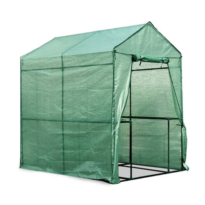 Green Fingers Greenhouse 1.2x1.9x1.9M Walk in Green House Tunnel Plant Garden Shed 4 Shelves - Mekamart Australia
