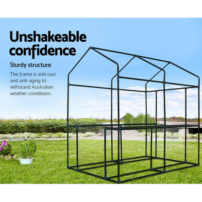 Green Fingers Greenhouse 1.2x1.9x1.9M Walk in Green House Tunnel Plant Garden Shed 4 Shelves - Mekamart Australia