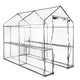 Green Fingers Greenhouse 1.2x1.9x1.9M Walk in Green House Tunnel Clear Garden Shed 4 Shelves - Mekamart Australia