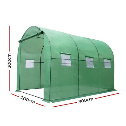 Green Fingers Greenhouse 3x2x2M Walk in Green House Tunnel Plant Garden Shed Dome - Mekamart Australia