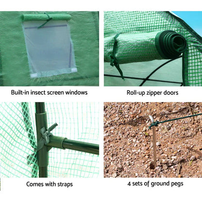 Green Fingers Greenhouse 3x2x2M Walk in Green House Tunnel Plant Garden Shed Dome - Mekamart Australia