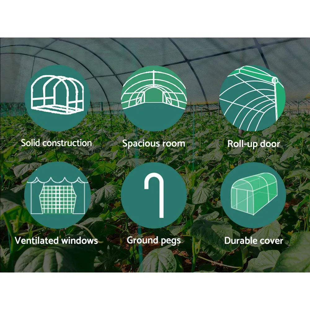 Green Fingers Greenhouse 3.5x2x2M Walk in Green House Tunnel Plant Garden Shed - Mekamart Australia