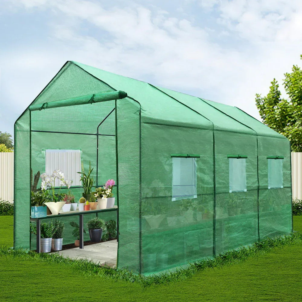 Green Fingers Greenhouse 3.5x2x2M Walk in Green House Tunnel Plant Garden Shed - Mekamart Australia
