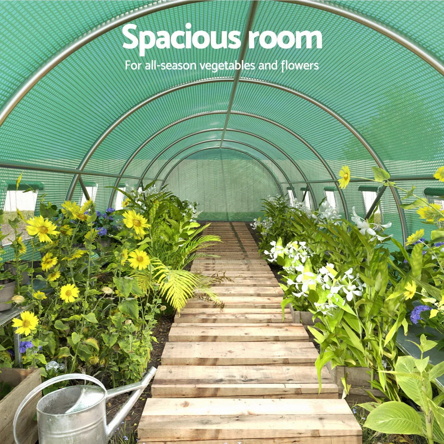 Green Fingers Greenhouse 9x3x2M Walk in Green House Tunnel Plant Garden Shed Dome - Mekamart Australia