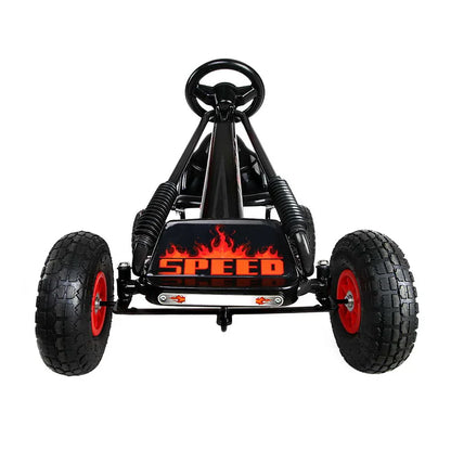 Rigo Kids Pedal Go Kart Ride On Toys Racing Car Rubber Tyre Black - Mekamart Australia