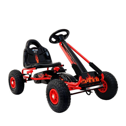 Rigo Kids Pedal Go Kart Ride On Toys Racing Car Rubber Tyre Red - Mekamart Australia