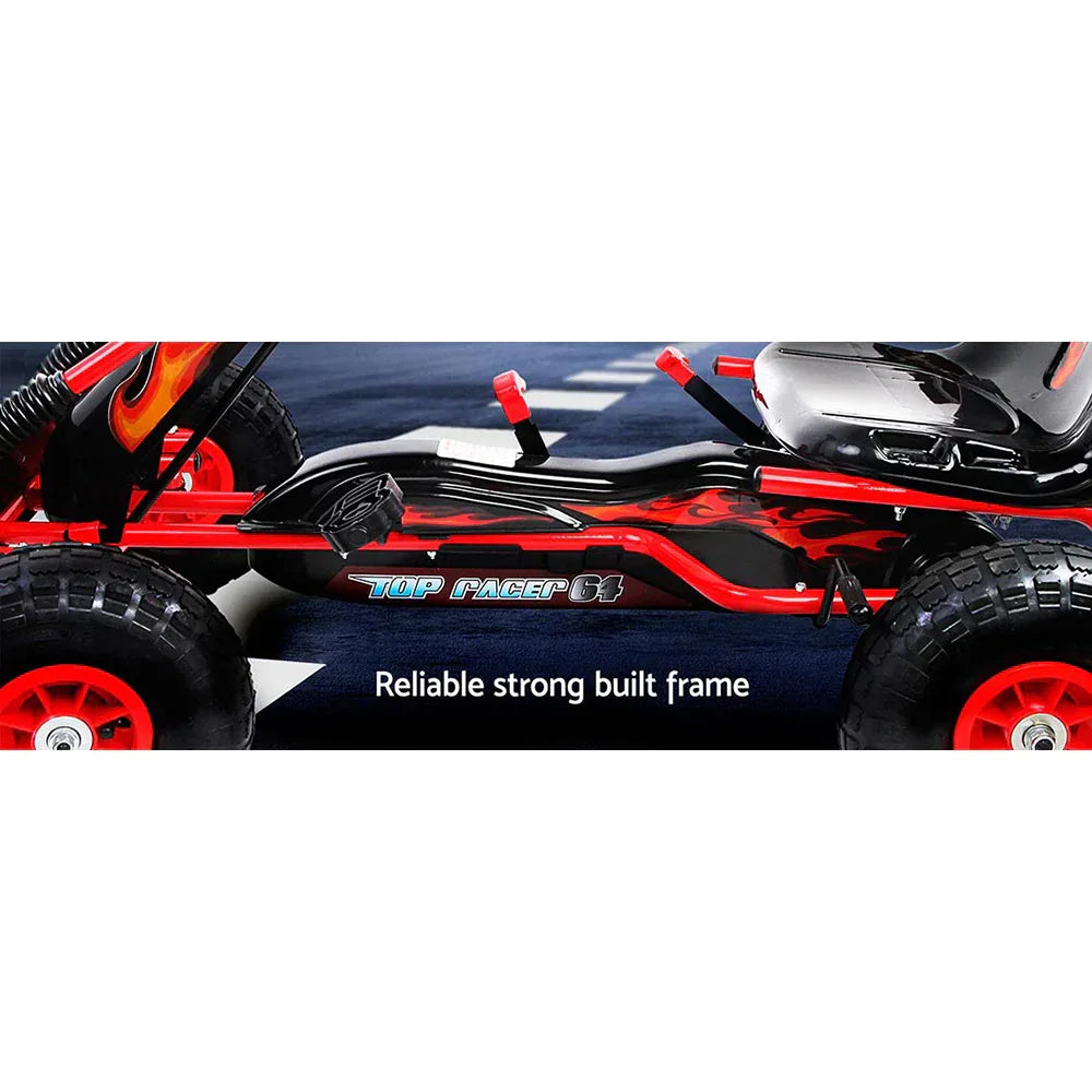 Rigo Kids Pedal Go Kart Ride On Toys Racing Car Rubber Tyre Red - Mekamart Australia
