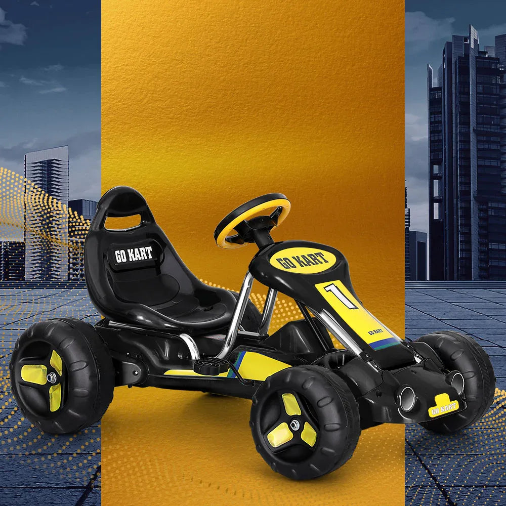Rigo Kids Pedal Go Kart Ride On Toys Racing Car Plastic Tyre Black - Mekamart Australia