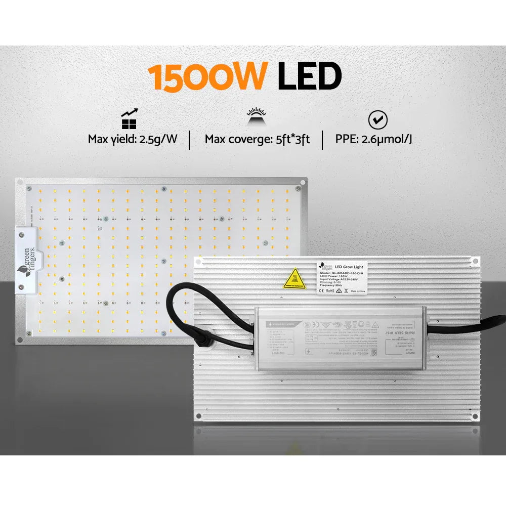 Green Fingers Max 1500W Grow Light LED Full Spectrum Indoor Plant All Stage Growth - Mekamart Australia