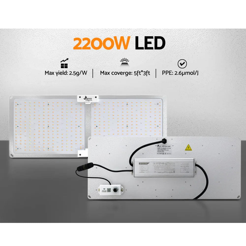 Green Fingers Max 2200W Grow Light LED Full Spectrum Indoor Plant All Stage Growth - Mekamart Australia