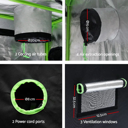 Green Fingers Grow Tent 100x100x200CM Hydroponics Kit Indoor Plant Room System - Mekamart Australia