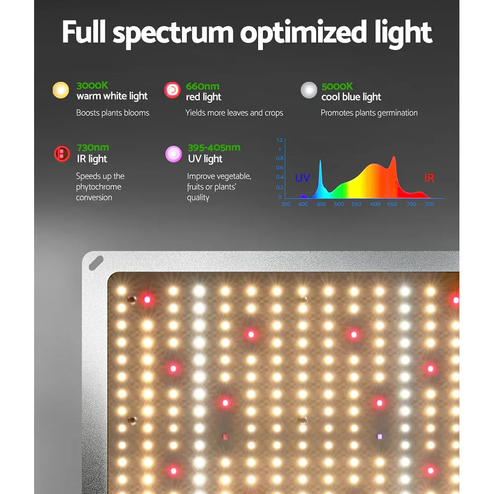 Green Fingers Grow Tent Light Kit 120x120x200CM 2200W LED Full Spectrum - Mekamart Australia