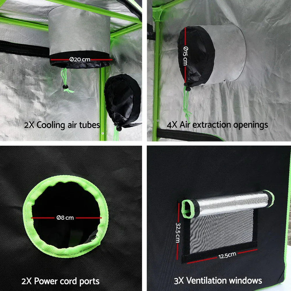 Green Fingers Grow Tent 120x60x150CM Hydroponics Kit Indoor Plant Room System - Mekamart Australia