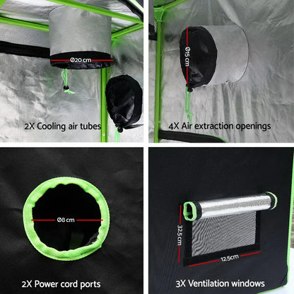 Green Fingers Grow Tent 120x60x150CM Hydroponics Kit Indoor Plant Room System - Mekamart Australia