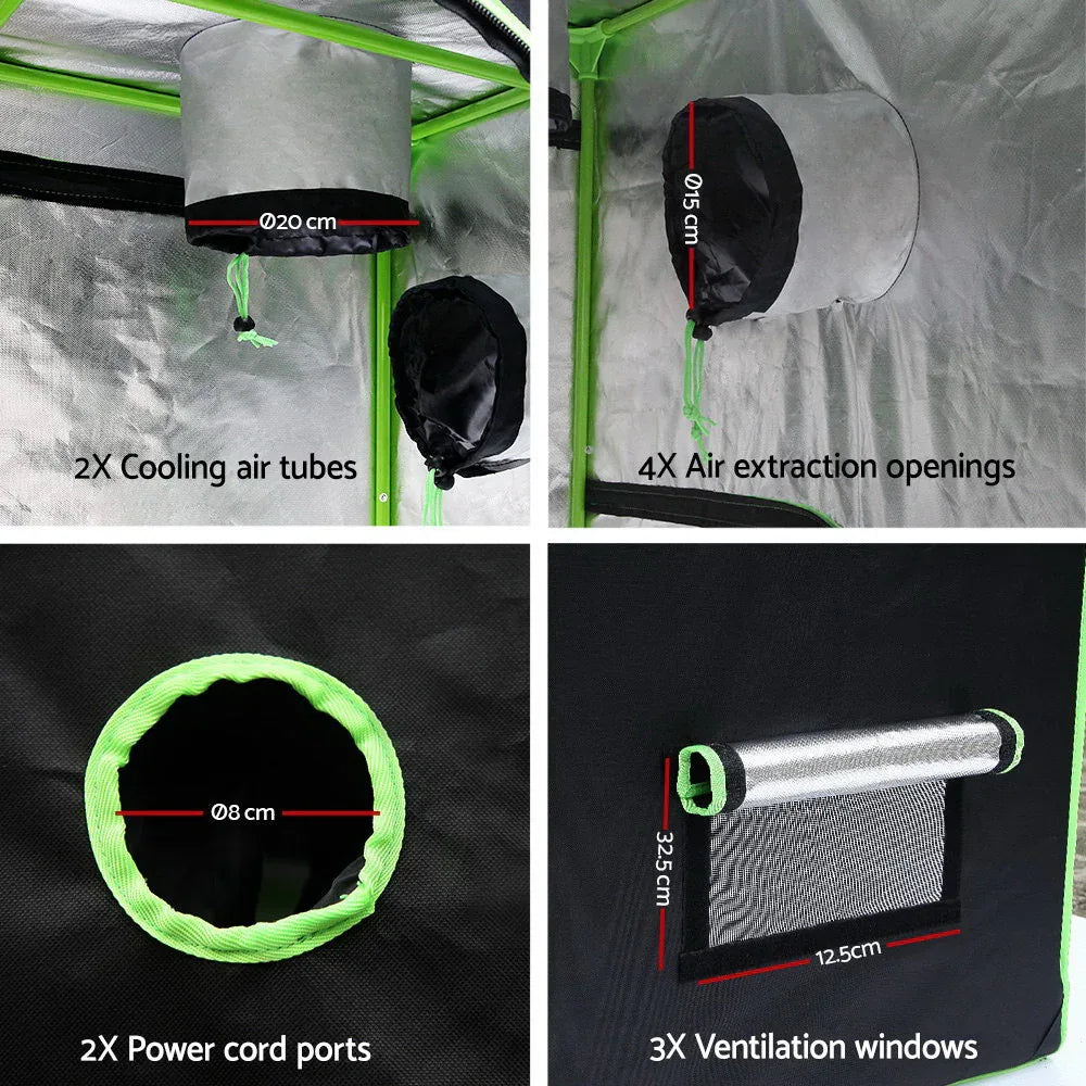 Green Fingers Grow Tent 150x150x200CM Hydroponics Kit Indoor Plant Room System - Mekamart Australia