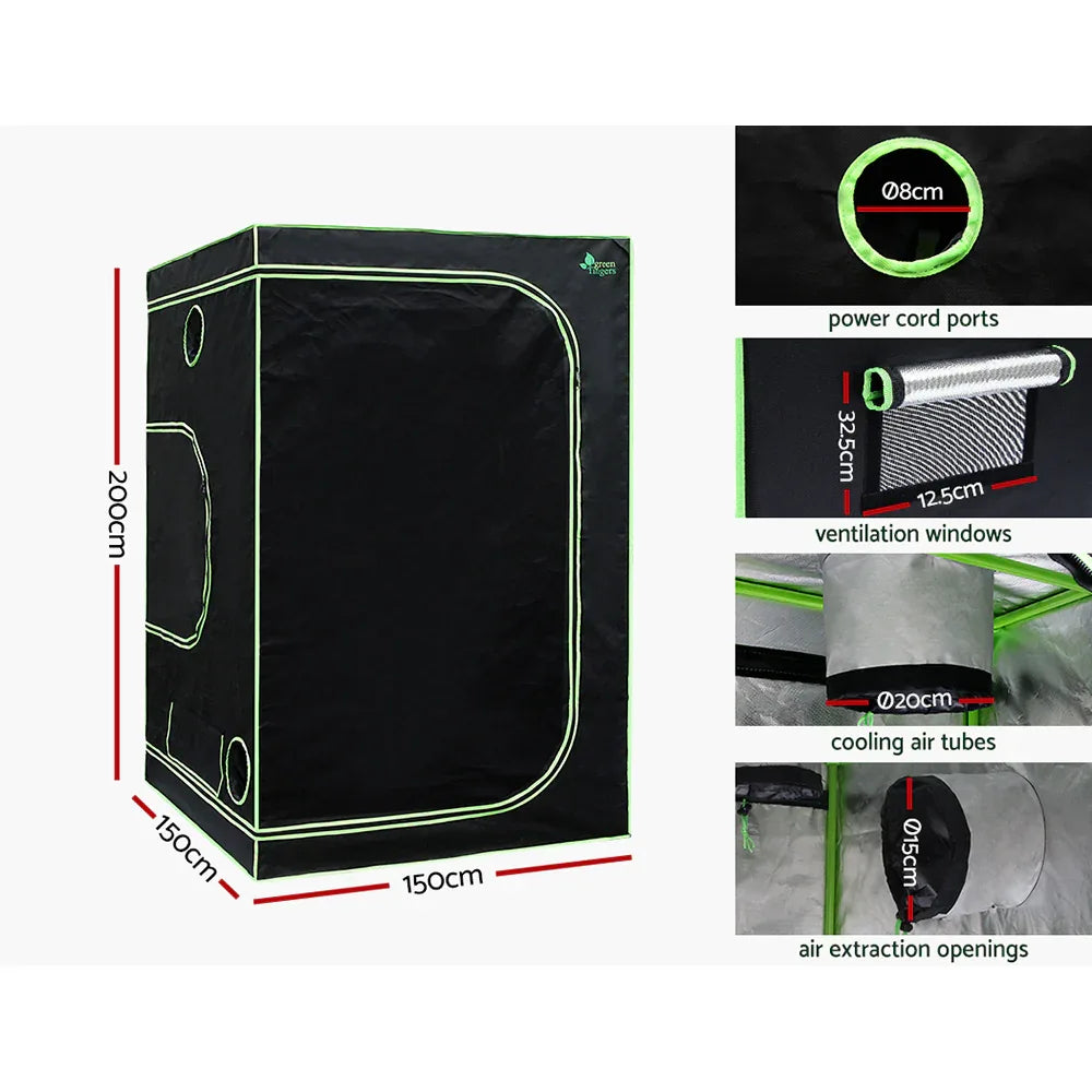 Green Fingers Grow Tent Light Kit 150x150x200CM 2200W LED Full Spectrum - Mekamart Australia
