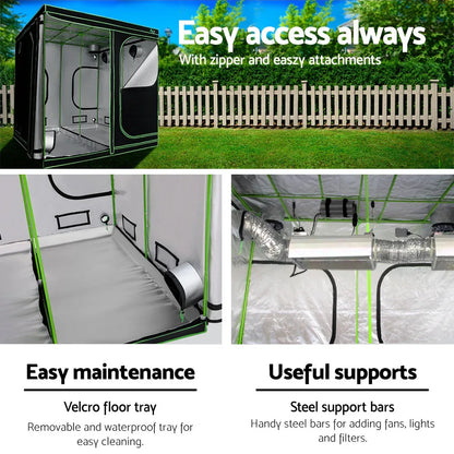 Green Fingers Grow Tent 200x200x200CM Hydroponics Kit Indoor Plant Room System - Mekamart Australia