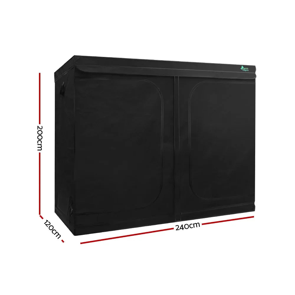 Green Fingers Grow Tent 240x120x200CM Hydroponics Kit Indoor Plant Room Black - Mekamart Australia