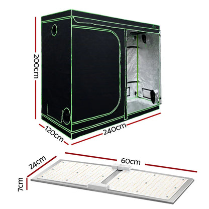 Green Fingers Grow Tent Light Kit 240x120x200CM 2200W LED Full Spectrum - Mekamart Australia