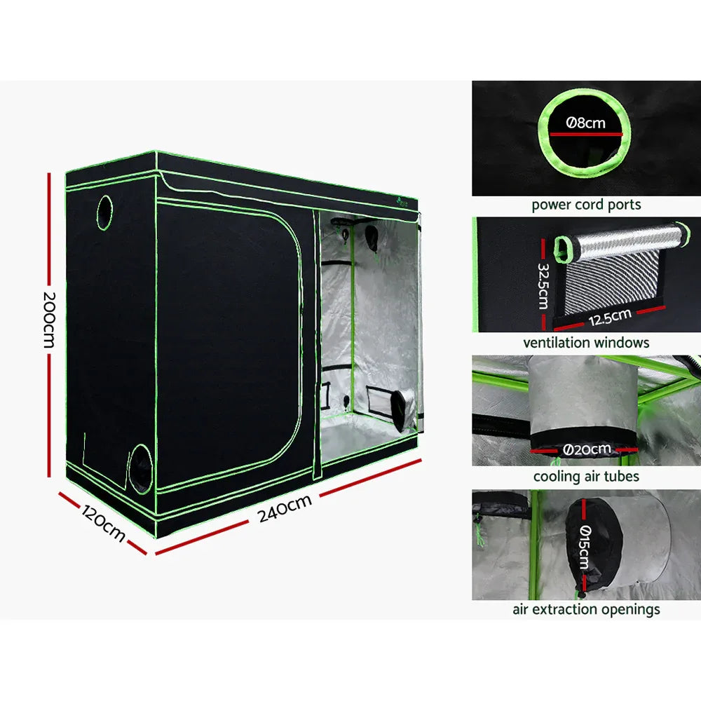 Green Fingers Grow Tent Light Kit 240x120x200CM 2200W LED Full Spectrum - Mekamart Australia