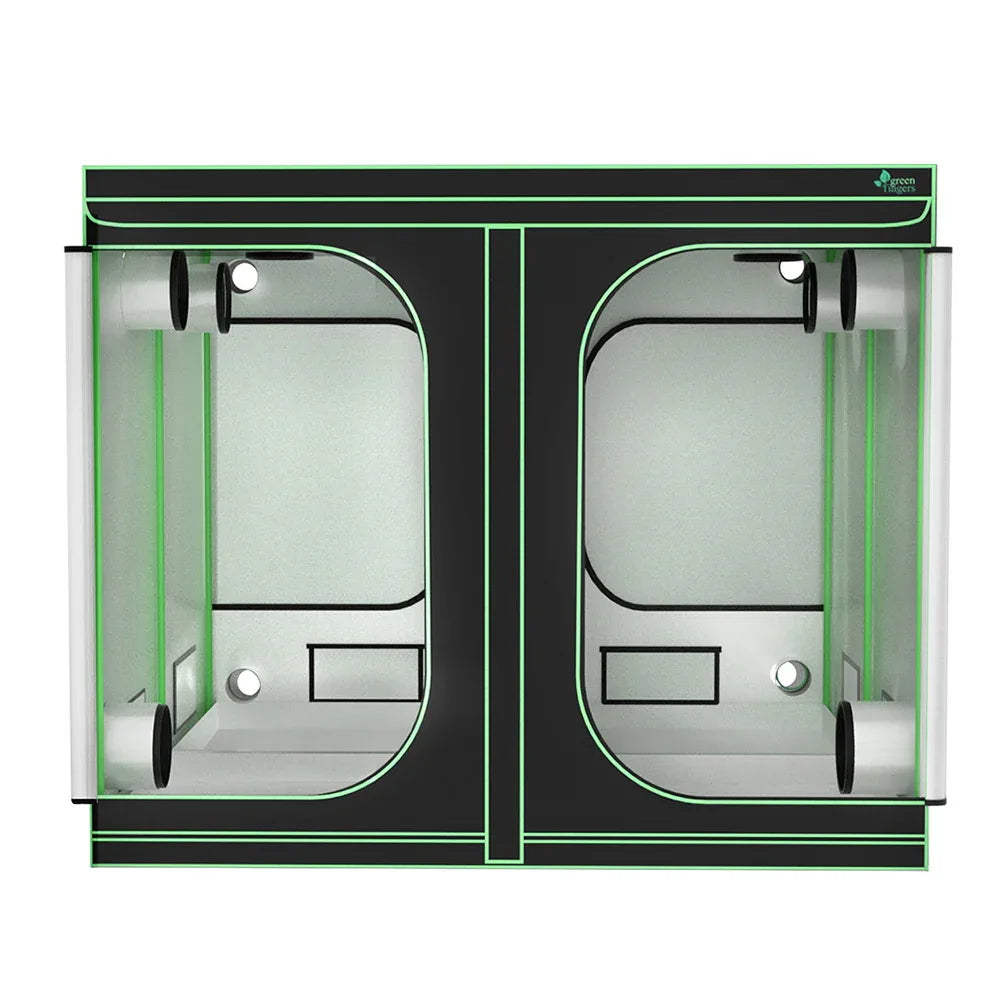 Green Fingers Grow Tent Kits 240x240x200cm Hydroponics Indoor Grow System Black - Mekamart Australia