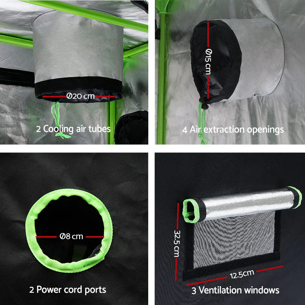 Green Fingers Grow Tent 60x60x140CM Hydroponics Kit Indoor Plant Room System - Mekamart Australia
