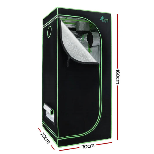 Green Fingers Grow Tent 70x70x160CM 1680D Hydroponics Kit Indoor Plant Room System - Mekamart Australia