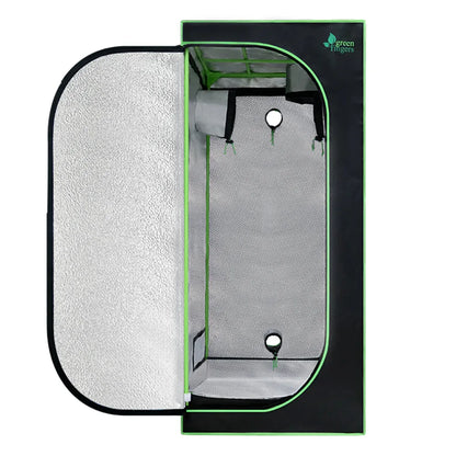 Green Fingers Grow Tent 70x70x160CM 1680D Hydroponics Kit Indoor Plant Room System - Mekamart Australia